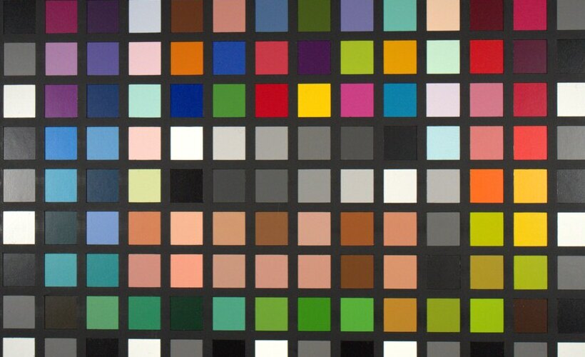 Reduced crop of the ColorChecker-SG patch grid used for the
capture