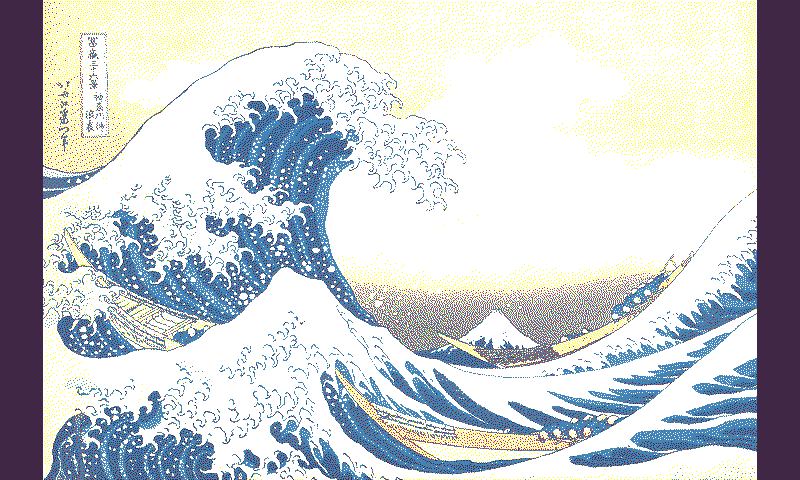 Native pixel states chosen by the Pimoroni route for the same Great Wave source